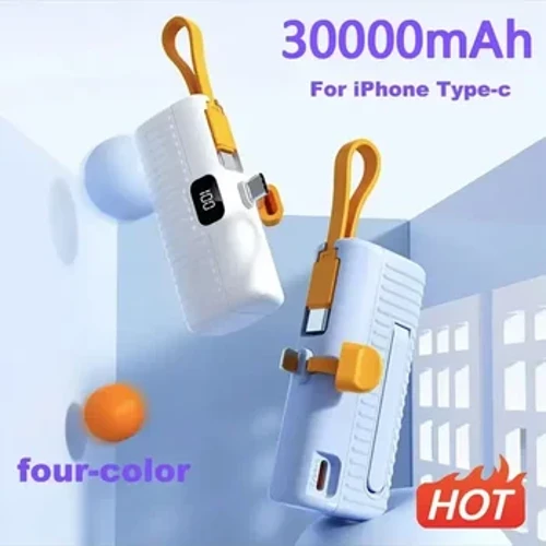 30000mAh Mini Wireless Power Bank Мобилно захранване с голям капацитет, бързо зареждане, аварийна външна батерия за iPhone Type-c