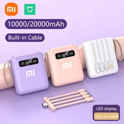 Xiaomi MIJIA Mini Power Bank 20000mAh z 4-kablową zewnętrzną ładowarką do telefonu komórkowego dla iPhone'a Samsung Huawei Xiaomi NOWOŚĆ