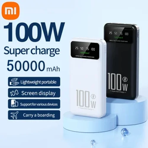 Xiaomi 50000mAh Kapasitas Tinggi 100W Fast Charging Power Bank Portable Charger Battery Pack Powerbank untuk iPhone Huawei Samsung