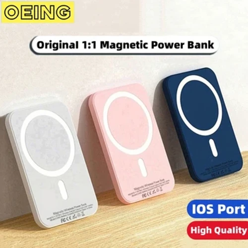 10000mAh Original 1:1 Magnetisk Power Bank bærbar trådløs oplader til iPhone 15 14 13 12 11 Pro Max eksternt hjælpebatteri