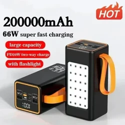 66W 200000mAh Power Bank Suure mahutavusega PD20W Powerbank kaasaskantav kiirlaadija väline aku iPhone Xiaomi Samsung jaoks