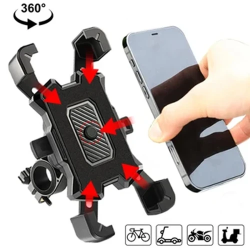 Deiliad Ffôn Beic Trydan Rotatable 360 ​​° ar gyfer iPhone Xiaomi Marchogaeth MTB Beic Moto Stondin Beic Modur Braced Beicio gwrthlithro