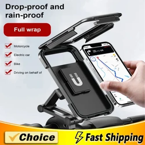 Deiliad Ffôn Symudol Beic Modur Gwrth-ddŵr Cefnogi Beic Cyffredinol GPS Deiliad Ffôn Symudol Beic Modur Addasadwy 360 °