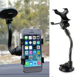 360 Rotate Sucker Car Phone Holder Flexible Mount Stand Mobile Cell Support No iPhone Samsung Xiaomi Clip Paʻa kelepona ma ke kaʻa