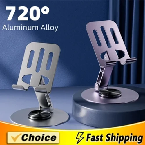 I-720° Rotation Desktop Ucingo Umnikazi Wethebhulethi I-Aluminium Alloy Tablet Support Stand ye-HUAWEI Xiaomi iPad Universal yokubuka ividiyo