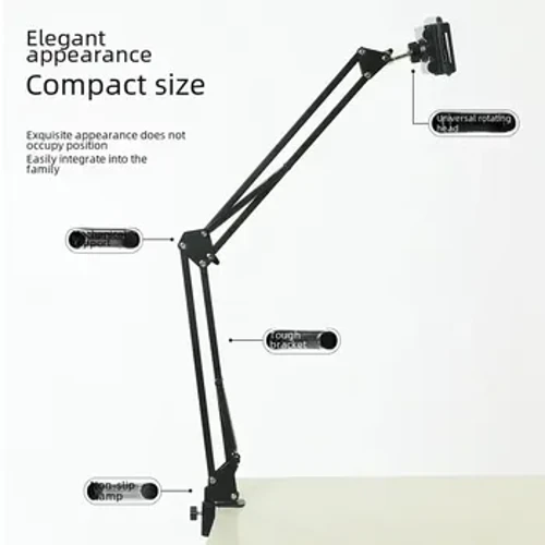 I-S1 Mechanical Arm Desktop Yedeskithophu Yefoni Umnikazi Wefoni Evilaphayo Eceleni Kombhede Insimbi Imile Iqondile Ifoni Yokusakaza Ebukhoma Ithebulethi Enokugoqeka Okubanzi