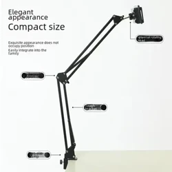 S1 Mechanesch Arm Desktop Handy Holder Lazy Bett Metal Stand Straight Live Broadcast Telefon Tablet Universal Klappbar