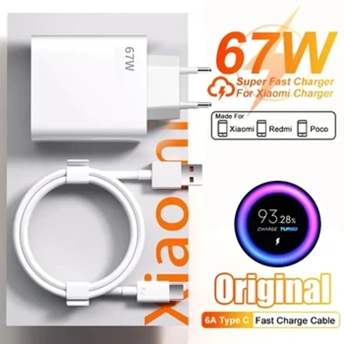 67W Chính Hãng USB Sạc Nhanh Cho Xiaomi 14 13 12 11 10 Ultra Redmi Note 12T 13 Pro Turbo sạc Nhanh Loại C Cáp Sạc USB
