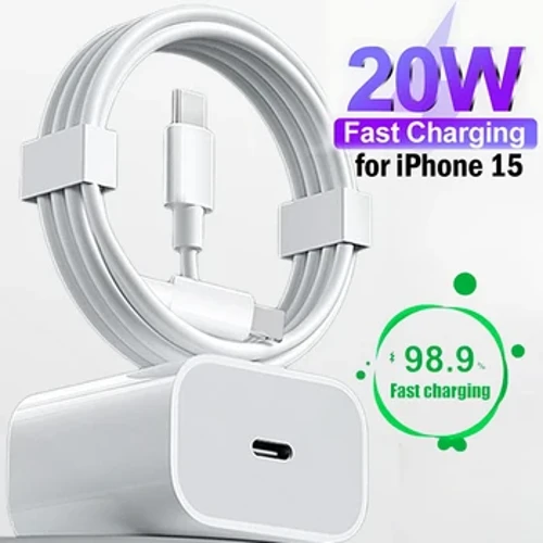 PD 20W USB C Hızlı Şarj Cihazı iPhone 15 Pro Max Artı Tip C - C Şarj Adaptörü, 1M Hızlı Şarj Kablosu ile iPhone iPad için