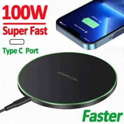 IPhone üçin 100W simsiz zarýad beriji 14 13 12 11 Pro XS Max Mini X XR induksiýa Samsung Xiaomi Huawei üçin çalt simsiz zarýad beriji enjam