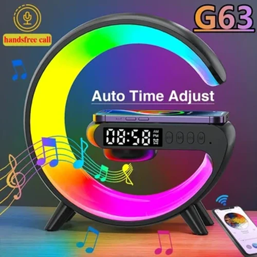Multifunktion Trådløs Oplader Pad Stand Højttaler TF RGB Natlys 15W Hurtigladestation til iPhone Samsung Xiaomi Huawei