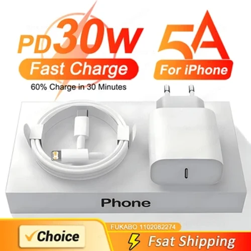 PD 30W Rychlé nabíjení pro iPhone Nabíječka USB C Pro iPhone 14 13 12 11 Pro Max Mini 8 Plus X XR XS USB Type C Kabel nabíječky telefonu