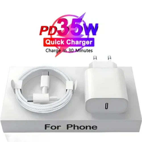 PD 35W USB C zaryadlovchi Apple iPhone 15 Pro Max uchun tez zaryadlovchi 1M Type C kabeli iPhone 15 Plus maʼlumot kabeli Telefon aksessuarlari