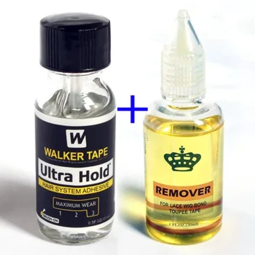 0,5 once/15 ml di nastro deambulato Ultra Hold Wig Wig Wig Adesivo in pizzo a spazzola trasparente per la sostituzione dei capelli 1/5/10
