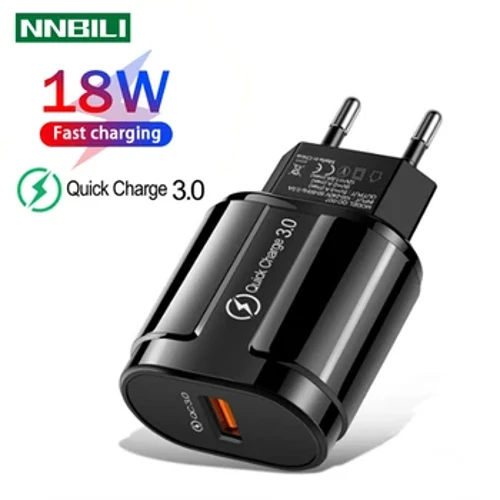 18W3A სწრაფი დამტენი QC 3.0 USB დამტენი Quick Charge 3.0 ტელეფონის დამტენი iPhone-ისთვის Huawei-სთვის Samsung Xiaomi POCO Redmi EU US Plug