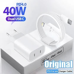 40W USB C Sạc Nhanh Sạc Dual PD Loại C Sạc Nhanh Adapter Dành Cho iPhone Xiaomi Samsung điện Thoại Huawei