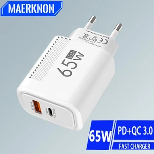 GaN USB Type C oplader 65W hurtigopladning USB hurtig vægoplader til iPhone 14 Xiaomi Samsung Huawei Type C PD telefonopladningsadapter