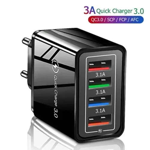 4 порта USB зарядно Quick Charge 3.0 Phone Adapter за iPhone 13 12 14 15 Pro Max Huawei Samsung Multiple USB Fast Charger