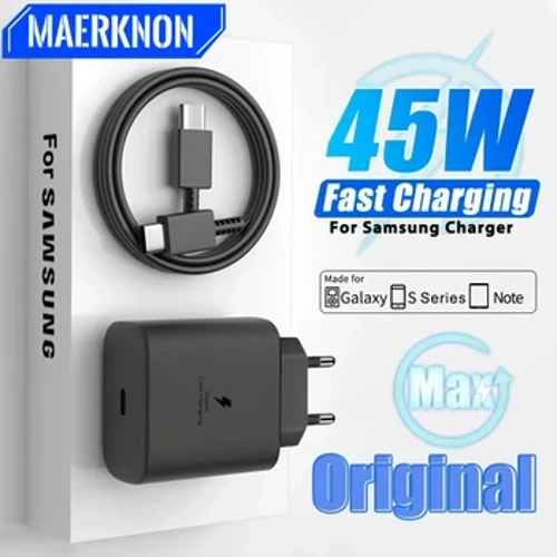 PD Hoʻokomo wikiwiki 45W 45W USB Type C Charger no Samsung Galaxy S23 S22 S21 Ultra Note 10 Plus Mobile Phone Charger Adapter