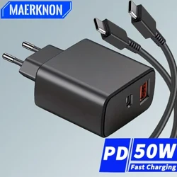Φορτιστής USB C 50W Super Fast Charger 3,28 ft Καλώδιο τύπου C Γρήγορη φόρτιση Φορτιστής τηλεφώνου Android για Samsung Galaxy S23 S22 Ultra