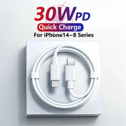 Cavo di ricarica rapida PD originale da 30 W per iPhone 14 8 Plus 11 12 13 Pro Max XS XR X iPad Air 2 3 Cavo dati caricabatterie USB-C 1m 2m 3m
