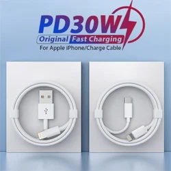 Câble USB de charge rapide PD 20W Original, pour Apple iPhone 15 14 8 7 Plus 13 12 11 Pro XS Max XR X USB C vers câble de chargeur d'éclairage