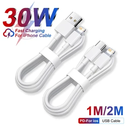 PD 30W USB C kablea Apple iPhone 14 13 11 12 Pro Max karga azkarreko USB kableak X XR XS 7 Plus iPad Air Kargagailurako Osagarriak