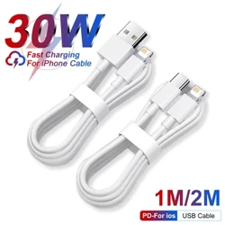 Cábla PD 30W USB C Do Apple iPhone 14 13 11 12 Pro Max Muirearú Tapa Cáblaí USB X XR XS 7 Plus Do iPad Accessories Aer-charger