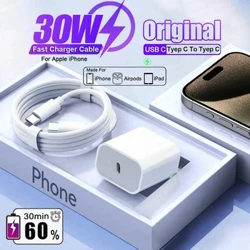 Untuk Apple Asli Cepat 30W Tipe C Charger untuk iPhone 15 14 13 12 11 Pro Max X XS 8 Plus Magsafe Pengisian Cepat Kabel Lightning