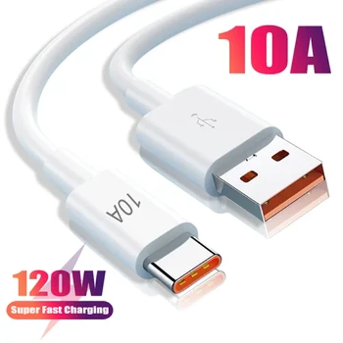 120W 10A USB Math C cebl USB Llinell Codi Tâl Cyflym Super ar gyfer Xiaomi Samsung Huawei Honor Tâl Cyflym Ceblau USB C Cord Data