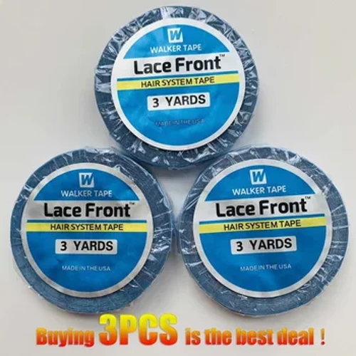 1/2/3 rotolo 0,8 cm*3 iarde nastro blu super blu a doppia facciale per estensione dei capelli/parrucca in pizzo/toupee