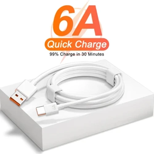 6A 66W USB C motako kable super azkarra iPhone 15 Huawei Samsung Honor OPPO Xiaomi 13 karga azkarra USB C kargagailu kablea datu-kablea