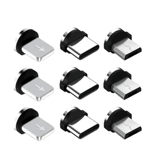 Awgrymiadau Magnetig Cylchdro NNBIL 5 Pcs 360 Ar gyfer Rhannau Amnewid Tâl Ffôn Symudol I Ddefnyddio Addasydd Cebl Codi Tâl Trawsnewidydd Gwydn