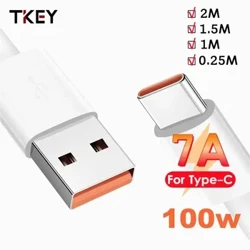 100W USB Type-C Cable 7A Super-Vasepe Totogi Uaea mo Huawei Mate 20x 30 Redmi 10 Pro Telefoni Fast Charger USB Fa'amaumauga.