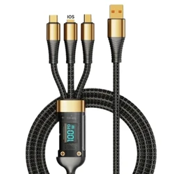 Cáp sạc nhanh 3 trong 1 100W 5A Điện thoại di động USB sang Type-C PD cho iPhone 14 13 Samsung Xiaomi Huawei