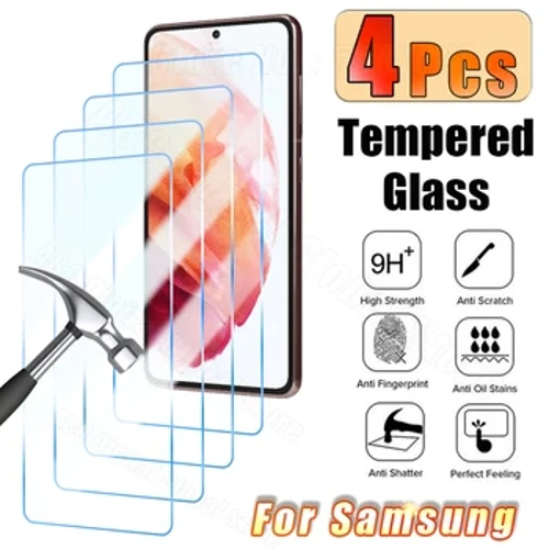 4st skyddsglas för Samsung A54 A14 A34 A24 A12 A51 A52 A53 S21 S20 FE 5G skärmskydd för Samsung S22 S23 S24 Plus