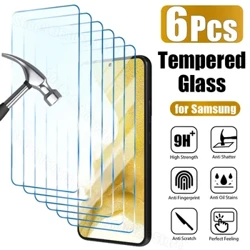 6 STK Hærdet glas til Samsung S23 S22 Plus A54 A34 A14 A24 A12 A72 A52 Skærmbeskytter til Samsung A53 A73 A33 A23 A32 A13 5G