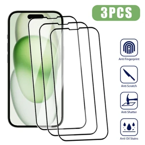Gloine tempered 3PCS do iPhone 15 14 13 12 11 Pro Max Mini Cosantóir Scáileáin le haghaidh iPhone X XS Max XR 7 8 14 15 Plus SE 2020 Glass