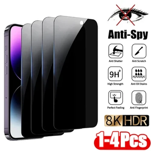 1-4 τεμ. Anti-spy Tempered Glass για IPhone 15 14 13 12 11Pro Max Full Cover Προστατευτικό οθόνης Privacy Screen Protection for iPhone X XS Max XR Glass