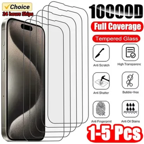 1-5tk karastatud klaas iPhone'ile 15 14 13 12 11 Pro Max ekraanikaitse iPhone 12Mini 13Mini 7 8 14 Plus SE X XS XR Glass jaoks