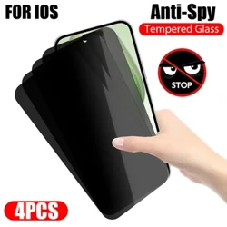 4PCS Privacy Screen Protector Voor iPhone 14 13 15 12 11 Pro Max Anti-Spy Glas voor iPhone 13 12 Mini 15 14 Plus X XR XS SE 2022
