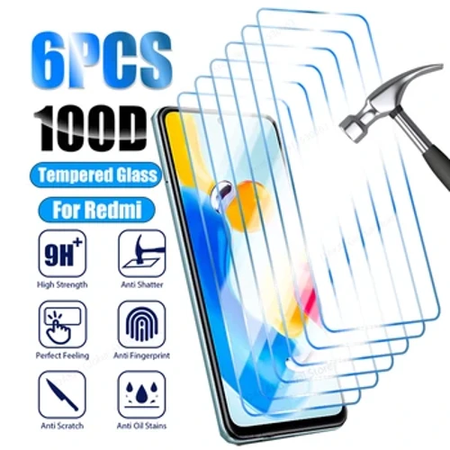 6PCS kaljeno steklo za Xiaomi Redmi Note 11 12 Pro Plus 5G 10 Pro 9 8 11S 10S Zaščitno steklo za Redmi 12C 10C 9C 9A 9T steklo