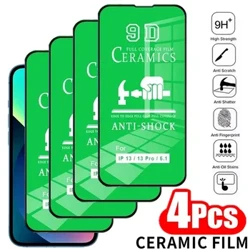 I-4PCS HD Soft Ceramic Film ye-IPhone 14 11 12 13 Pro Max Mini 6 8 7 Plus Isivikeli Sesikrini se-Iphone XS MAX X XR SE Not Glass