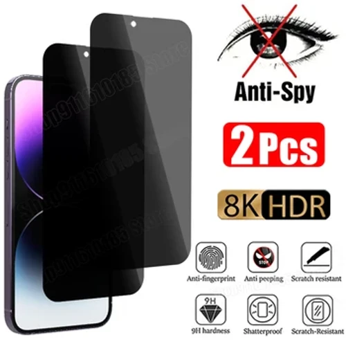 2 DB Privacy Glass iPhone 15 14 13 12 11 Pro Max Mini Anti-Spy képernyővédő fólia iPhone X XS XR 7 8 6 Plus SE 2020 2022 készülékhez