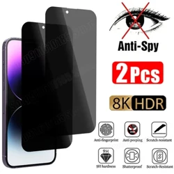 2PCSความเป็นส่วนตัวสำหรับiPhone 15 14 13 12 11 Pro Max Mini Anti-Spyป้องกันหน้าจอสำหรับiPhone X XS XR 7 8 6 Plus SE 2020 2022