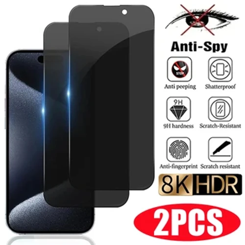 2Pcs Best 8K Privacy Screen Protector for iPhone 15 14 13 12 11 Pro Max Mini 8 Plus Anti-spy Glass for iPhone 14 PRO XR X XS MAX