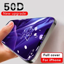50D Tempered Glass Screen Protector mo iPhone 13 14 12 11 Pro Max Xs XR X 6 7 8 14 Plus Mata tioata puipuia atoa