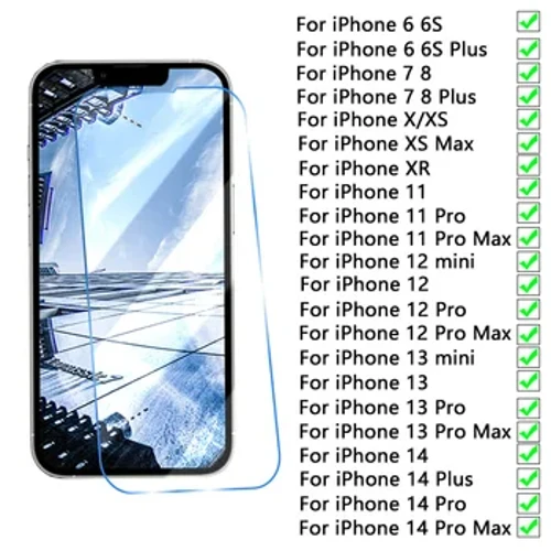I-9D Protective Glass iPhone 14 13 12 11 Pro Max Screen Protector ye-iPhone 6 6S 7 8 Plus X XS Max XR mini Glass