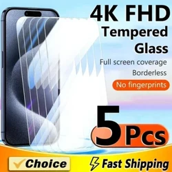 5st härdat glas för iPhone 15 14 13 12 11 Pro Max skärmskydd för iPhone 11 13 Pro 7 8 15 14 Plus SE X XS Max XR Glass