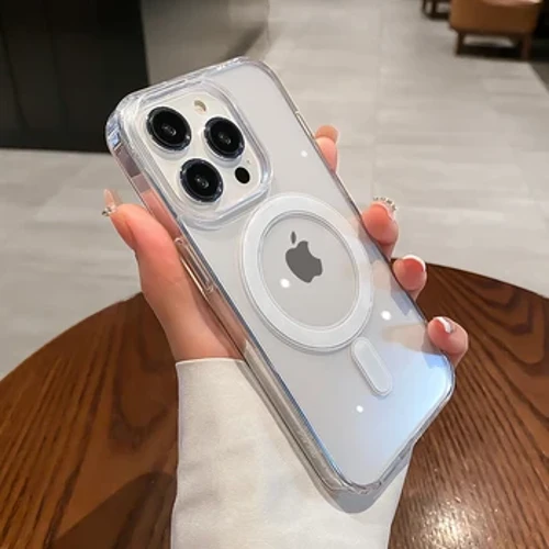 Cho Magesafe Từ Tính Trong Suốt Sạc Không Dây Dành Cho iPhone 11 12 13 14 15 Pro Max Plus Mini X 7 8 SE Chống Sốc Vỏ PC